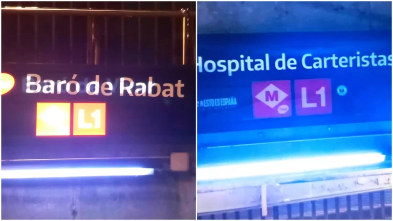 En el metro de Barcelona, ​​nombres de estaciones desviadas con mensajes racistas