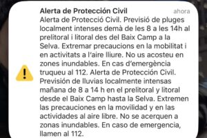 Alertas en los móviles de Barcelona por lluvias torrenciales